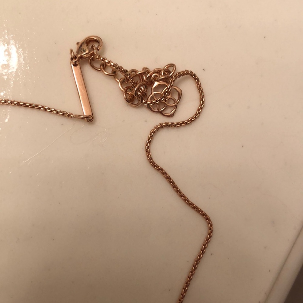 Rose gold druzy Kendra Scott bar necklace - Picture 2 of 6